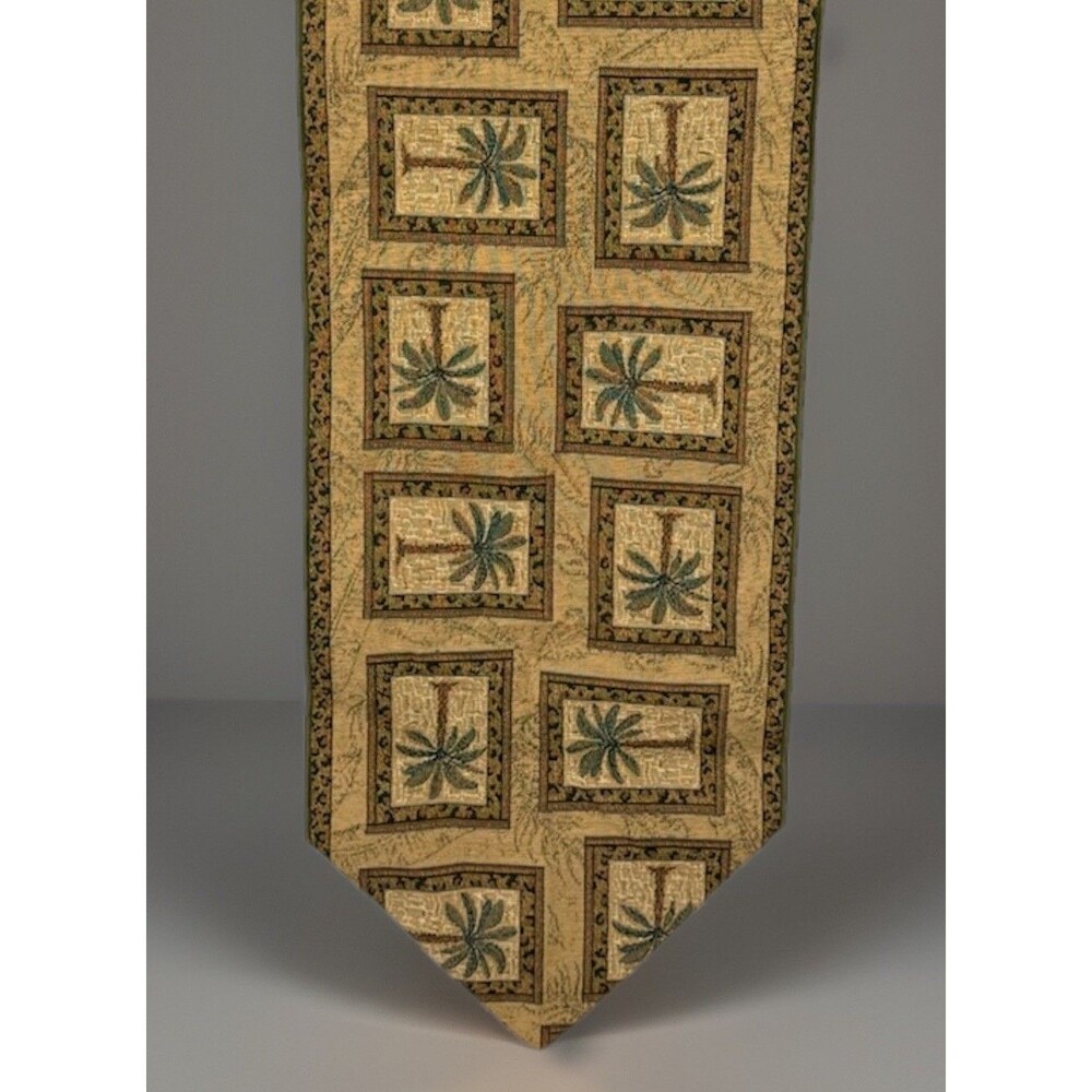 Home Trends Bombay Tropical Palm Tree Tapestry  Table Runner 68 x 12” Coastal